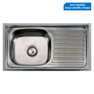 Lavadero de Cocina Acero Inoxidable 1 Poza con Escurridor 75x40cm