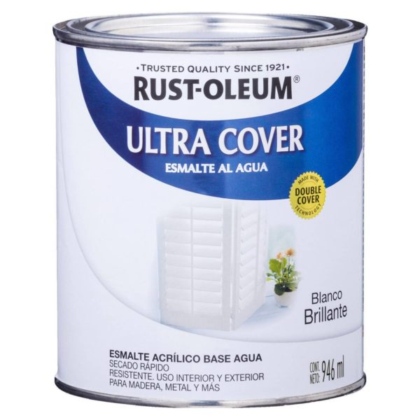 Esmalte al Agua Ultra Cover Blanco Brillante 0,946 L    Rust oleum