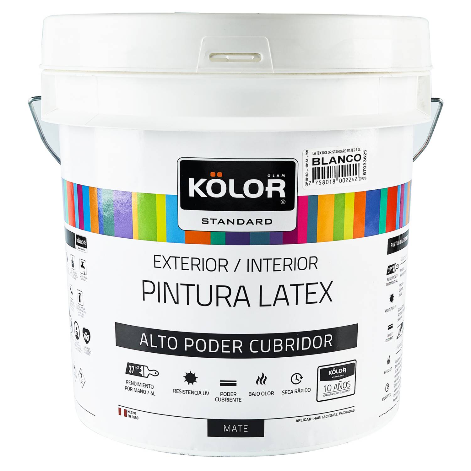 Pintura Látex Estándar Blanca 10 L
