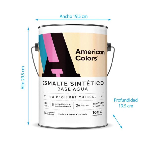 Esmalte al Agua Lleno 1GL    American Colors - Imagen 2