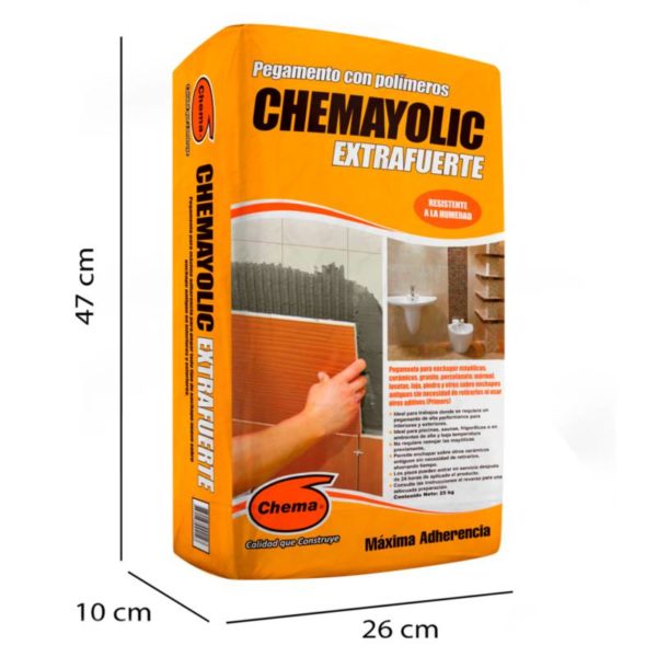 Pegamento en Polvo Chemayolic Gris Extrafuerte 25kg  Chema - Imagen 4