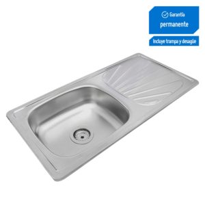 Lavadero de Cocina Record Acero Inoxidable 1 Poza con Escurridero Durainox 89.3x46cm  Record