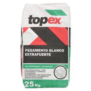 Pegamento para Cerámicas o Porcelanatos Extrafuerte 25 kg Blanco  Topex