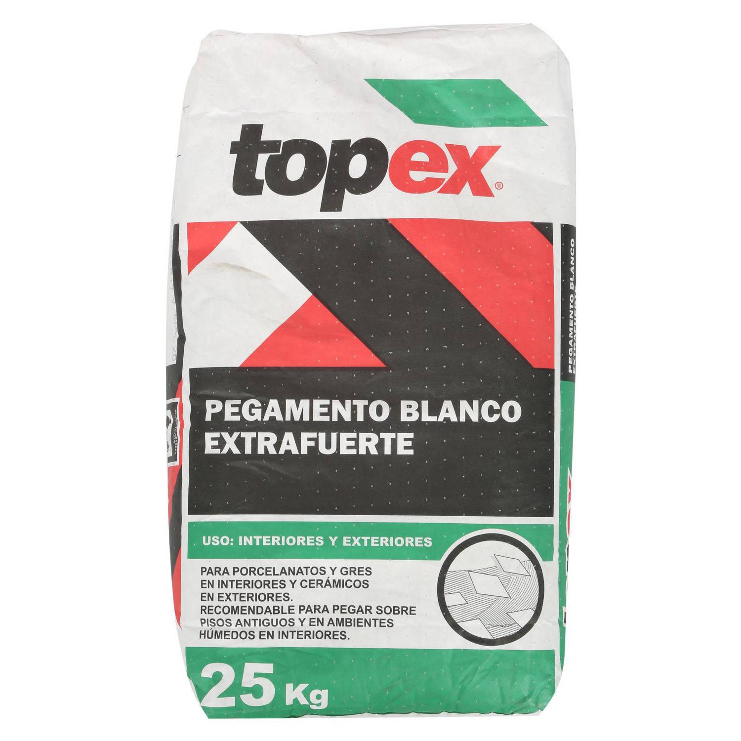 Pegamento para Cerámicas o Porcelanatos Extrafuerte 25 kg Blanco Topex