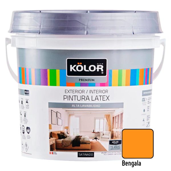 Pintura Látex Premium Satinado Bengala 4L