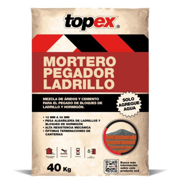 Mortero Pegador Ladrillo 40kg   Topex