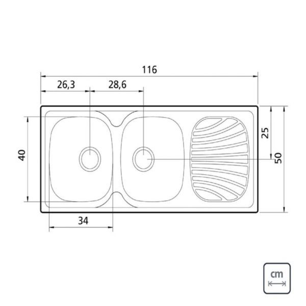 Lavadero Empotrar 01 Poza Cescurridor 116x50cm  Tramontina - Imagen 3